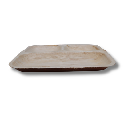 3 Compartment Square Areca Plate