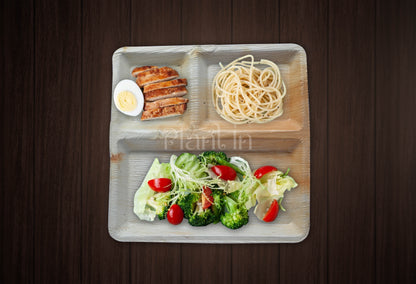 3 Compartment Square Plate